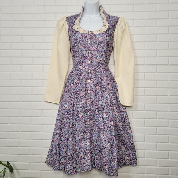 Gunne Sax Dresses & Skirts - Vintage 70s Gunne Sax Prairie Midi Dress XS Cottagecore Romantic Long Sleeve